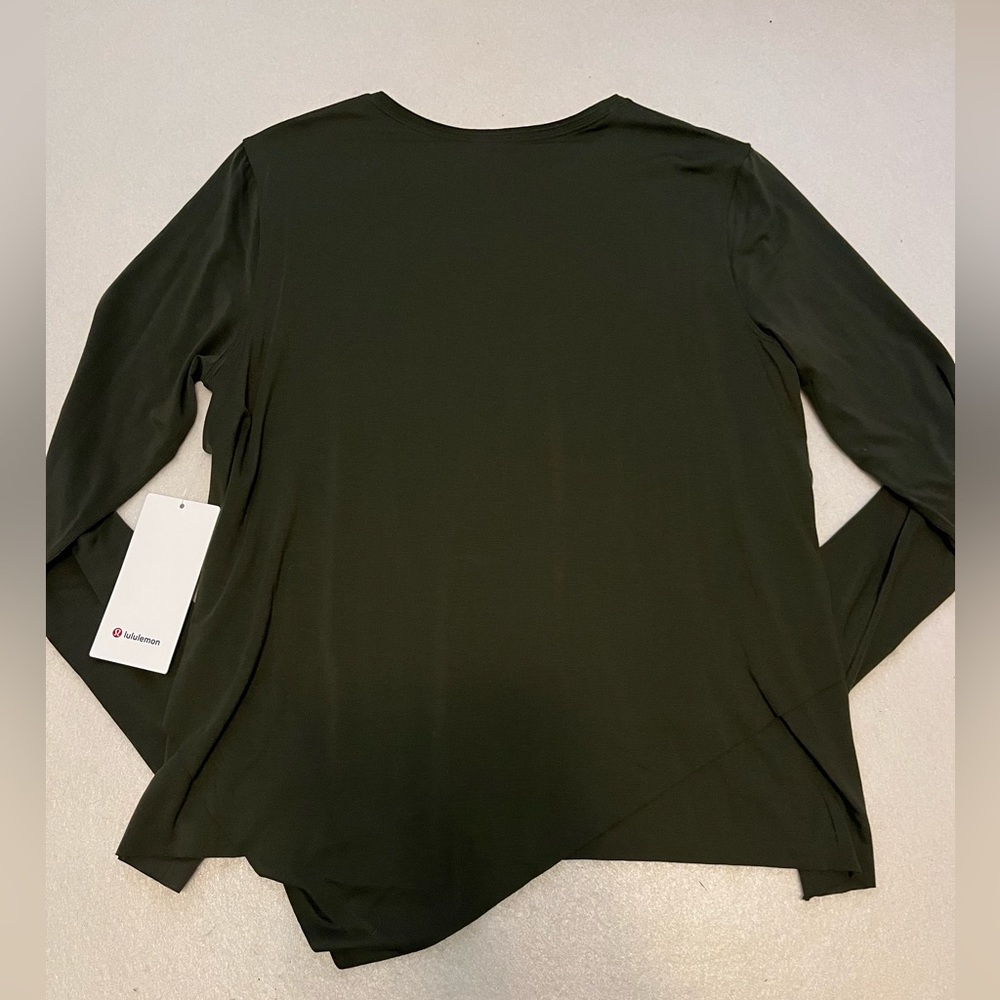 Lululemon Sweetest Day Long Sleeve *Tencel Dark Olive Sz 10 - Picture 3 of 7